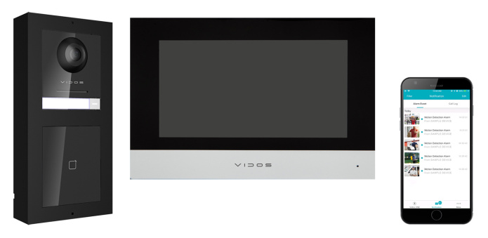 Zestaw natynkowy wideodomofonu IP Vidos czytnikiem RFID monitor 7''